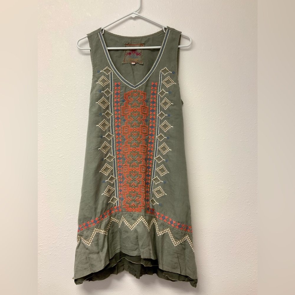 Johnny Was LA Stevie linen dress.